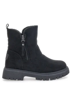 Carrera CAW759102020 schwarze Stiefeletten mit seitlichem Reißverschluss und Fellfutter