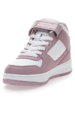 Champion – RD18 Mid G PS – Rosa-weiße, mittelhohe Sneakers mit Klettverschluss