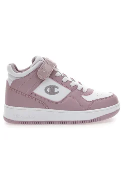 Champion – RD18 Mid G PS – Rosa-weiße, mittelhohe Sneakers mit Klettverschluss