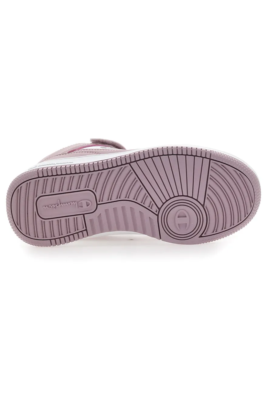 Champion – RD18 Mid G PS – Rosa-weiße, mittelhohe Sneakers mit Klettverschluss