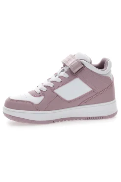 Champion – RD18 Mid G PS – Rosa-weiße, mittelhohe Sneakers mit Klettverschluss