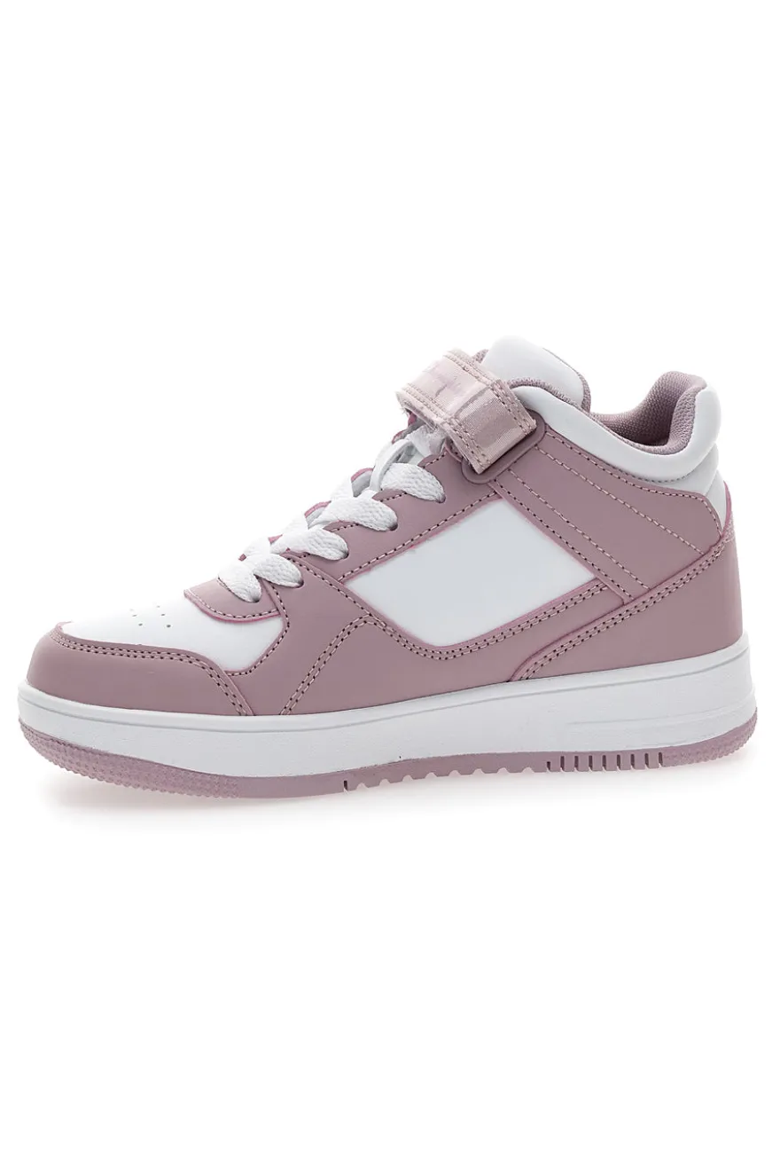 Champion – RD18 Mid G PS – Rosa-weiße, mittelhohe Sneakers mit Klettverschluss