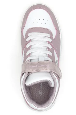 Champion – RD18 Mid G PS – Rosa-weiße, mittelhohe Sneakers mit Klettverschluss