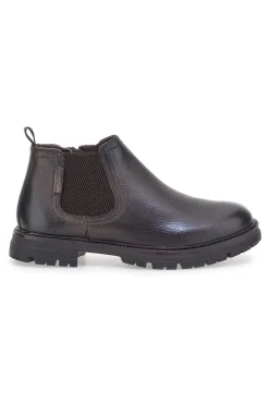 Chelsea boots marroni con zip e inserti elastici Andrea Bruni 72053