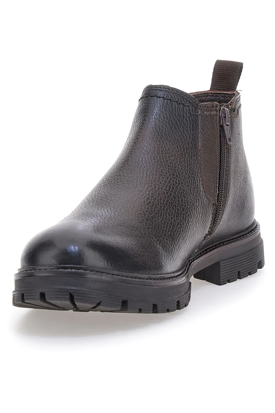 Chelsea boots marroni con zip e inserti elastici Andrea Bruni 72053