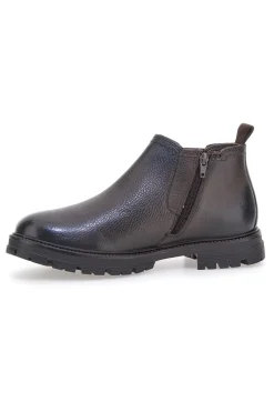 Chelsea boots marroni con zip e inserti elastici Andrea Bruni 72053