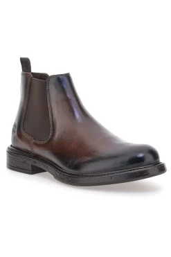 Chelsea boots marroni con inserti elastici Andrea Bruni OM08