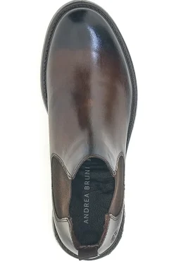Chelsea boots marroni con inserti elastici Andrea Bruni OM08