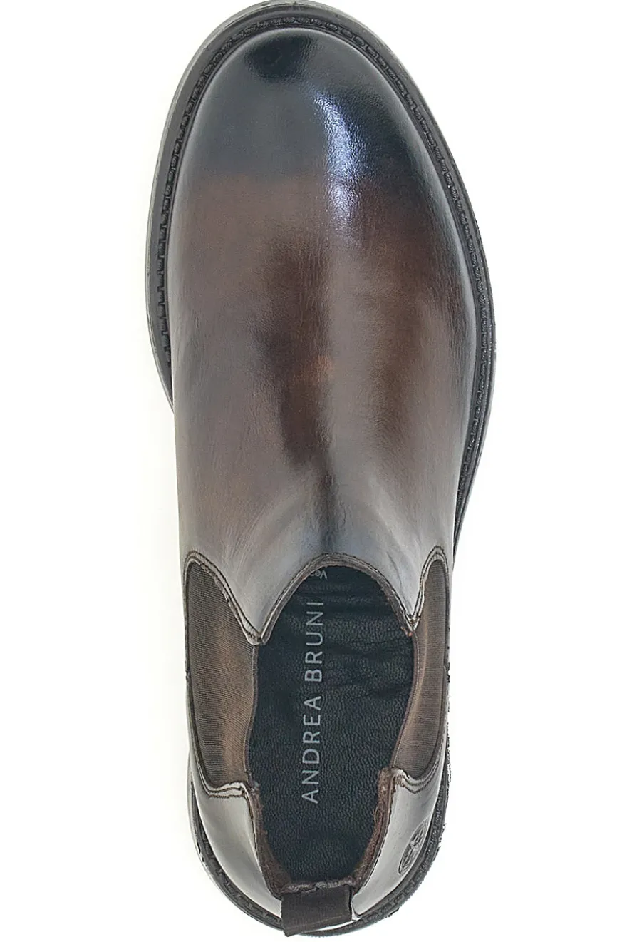 Chelsea boots marroni con inserti elastici Andrea Bruni OM08