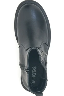 Chelsea boots neri con borchie a cuore Pitt Kids SKBS1104