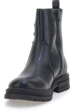 Chelsea boots neri con borchie a cuore Pitt Kids SKBS1104