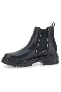 Chelsea boots neri con elastico laterale e borchie Cafe' Cost 200135