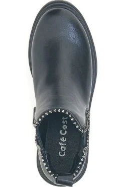 Chelsea boots neri con elastico laterale e borchie Cafe' Cost 200135