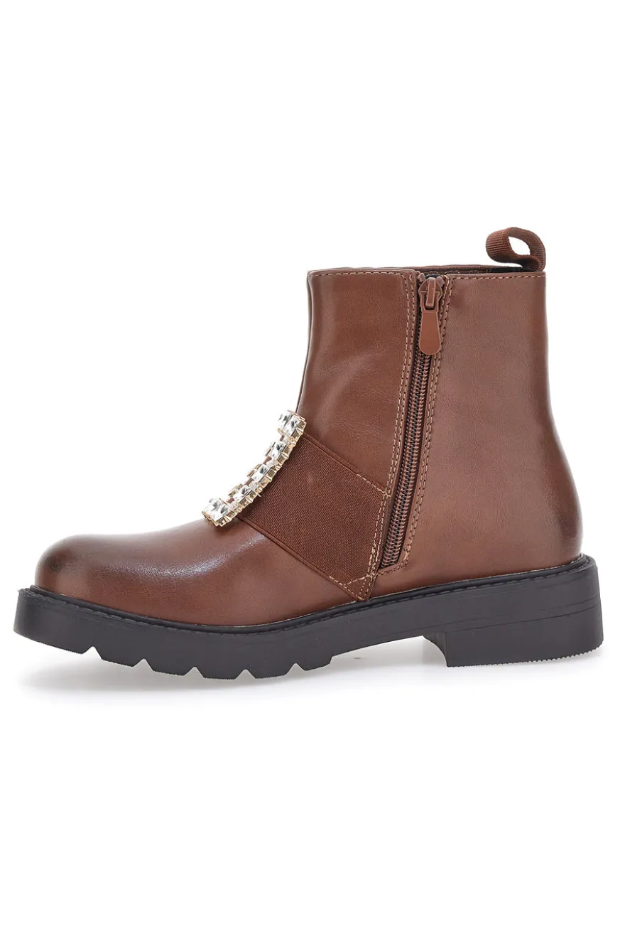 Chelsea-Stiefel mit Schnalle Dame Rose 843