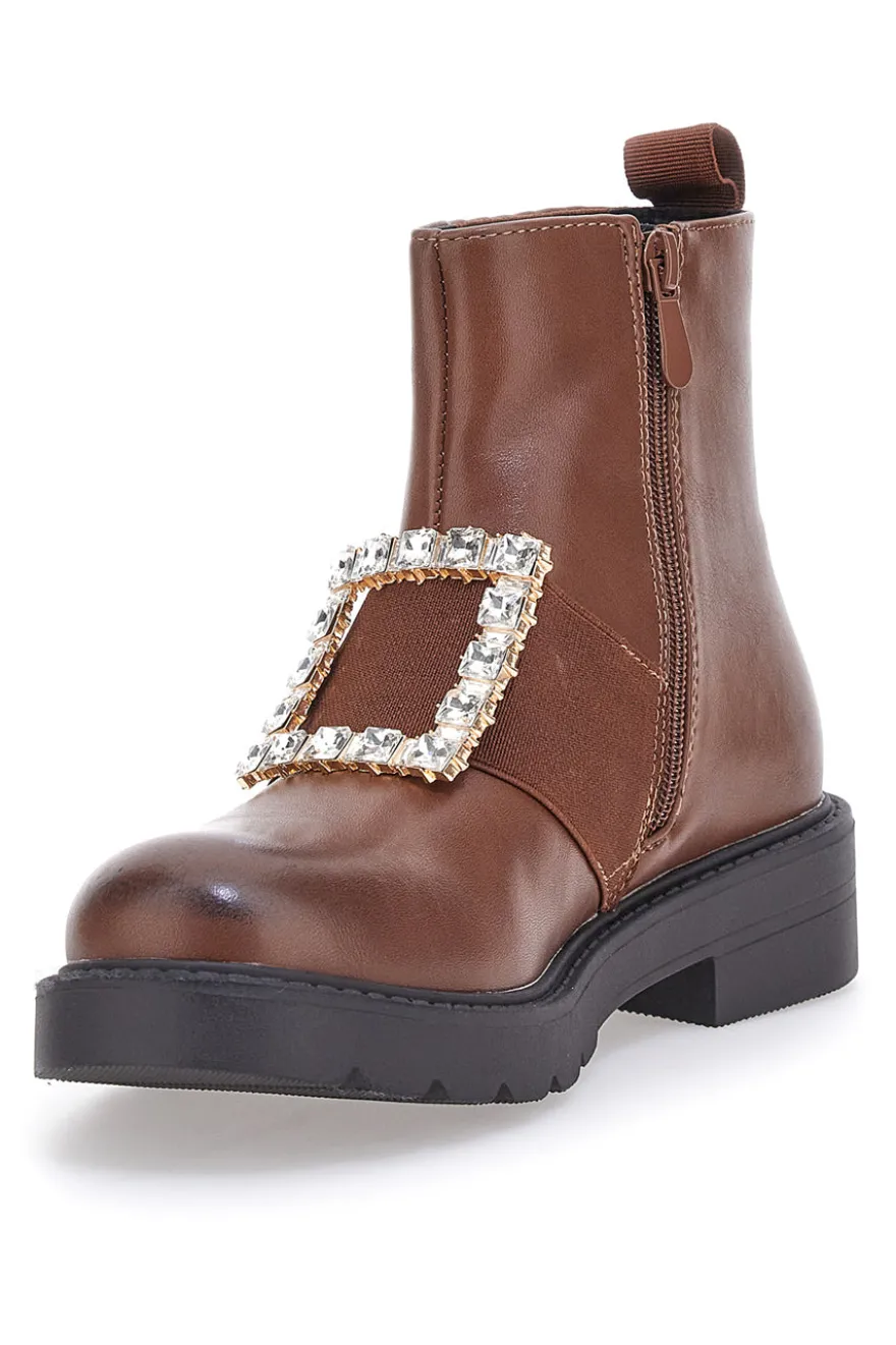 Chelsea-Stiefel mit Schnalle Dame Rose 843