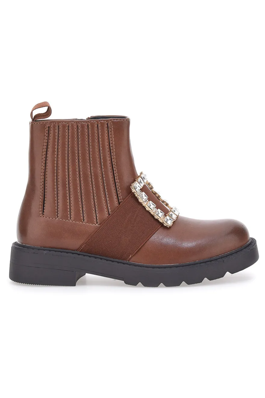 Chelsea-Stiefel mit Schnalle Dame Rose 843