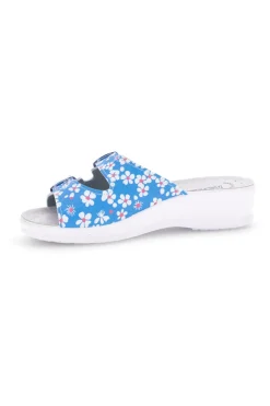 Ciabatta azzurra con sottopiede in pelle Best Medical 122F
