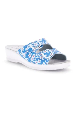 Ciabatta azzurra con sottopiede in pelle Best Medical 122F
