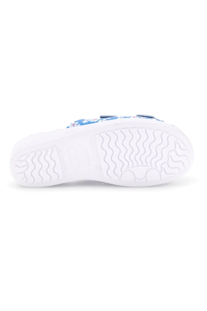Ciabatta azzurra con sottopiede in pelle Best Medical 122F
