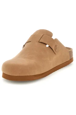 Ciabatta beige con sottopiede in pelle Superga S11U700