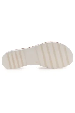 Ciabatta Bianca con Fascia in Pelle e Catena Decorativa PITTARELLO 333170811