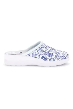 Ciabatta bianca e blu professionale con sottopiede in pelle Best Medical 2883