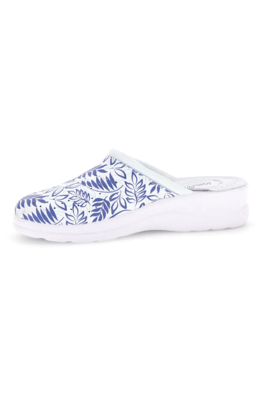 Ciabatta bianca e blu professionale con sottopiede in pelle Best Medical 2883