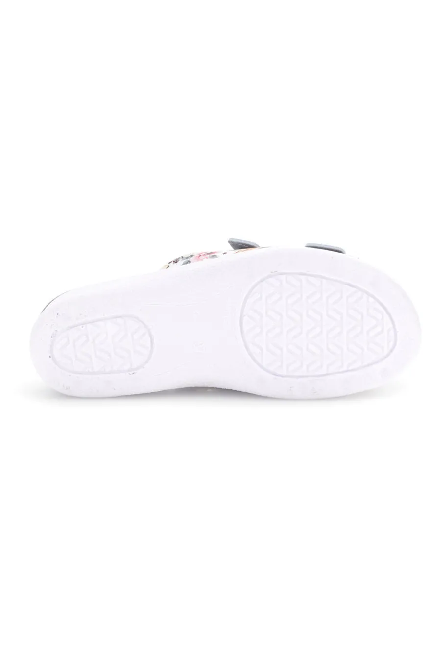 Ciabatta bianca multicolore con sottopiede in pelle Best Medical 122F