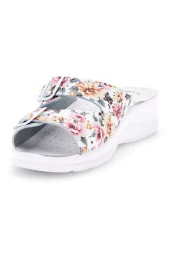Ciabatta bianca multicolore con sottopiede in pelle Best Medical 122F