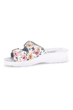 Ciabatta bianca multicolore con sottopiede in pelle Best Medical 122F