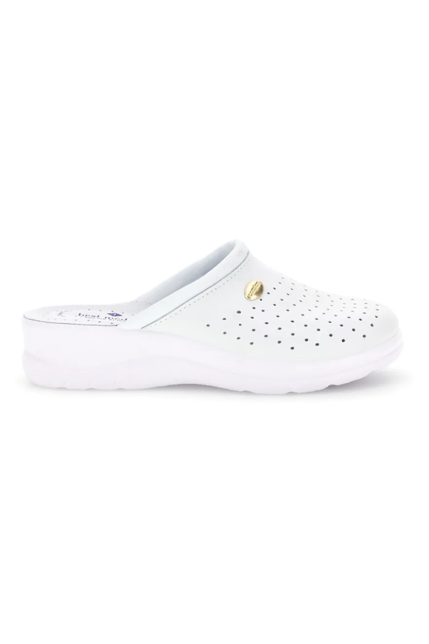Ciabatta bianca professionale con sottopiede in pelle Best Medical 2883