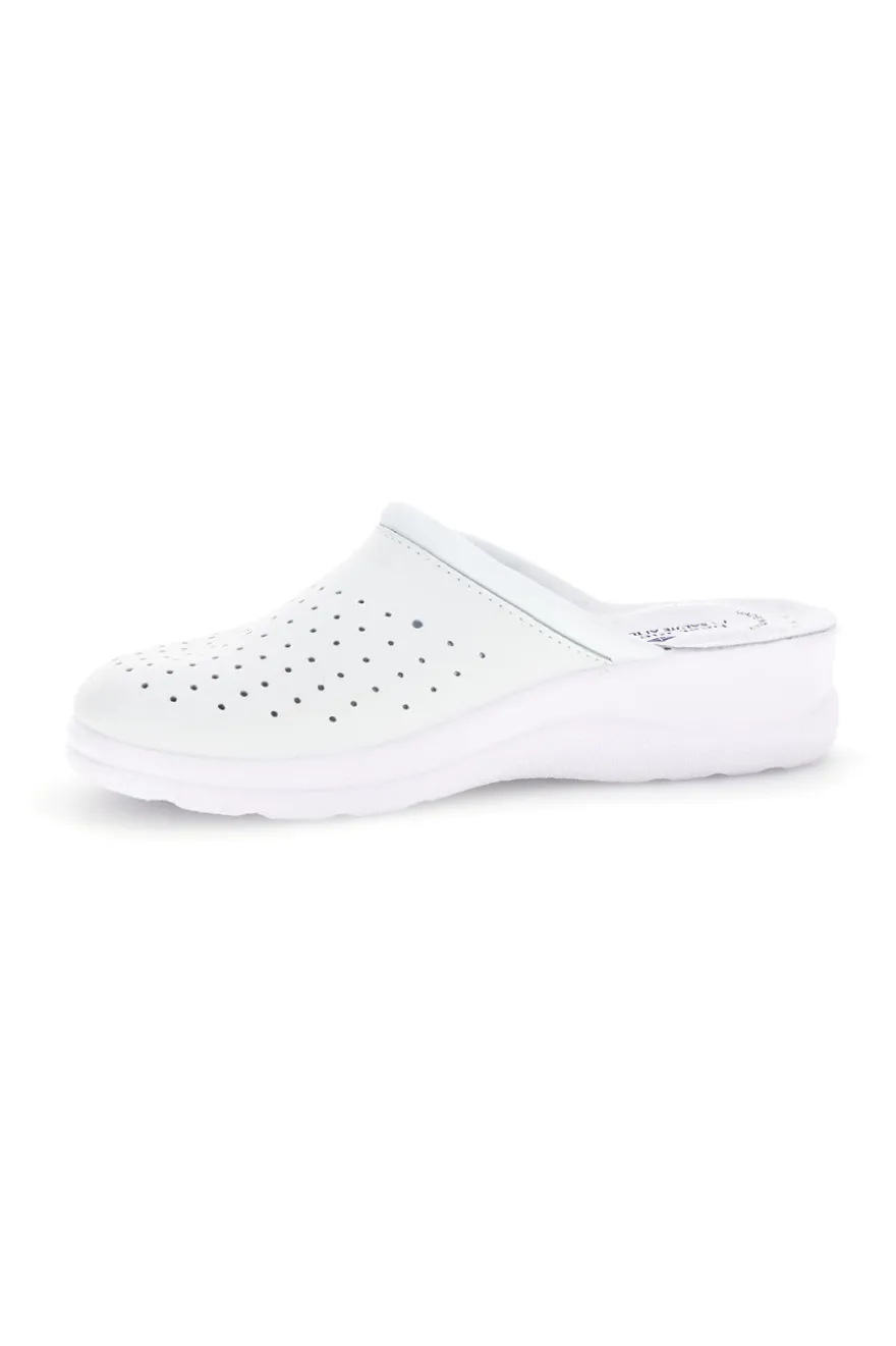 Ciabatta bianca professionale con sottopiede in pelle Best Medical 2883
