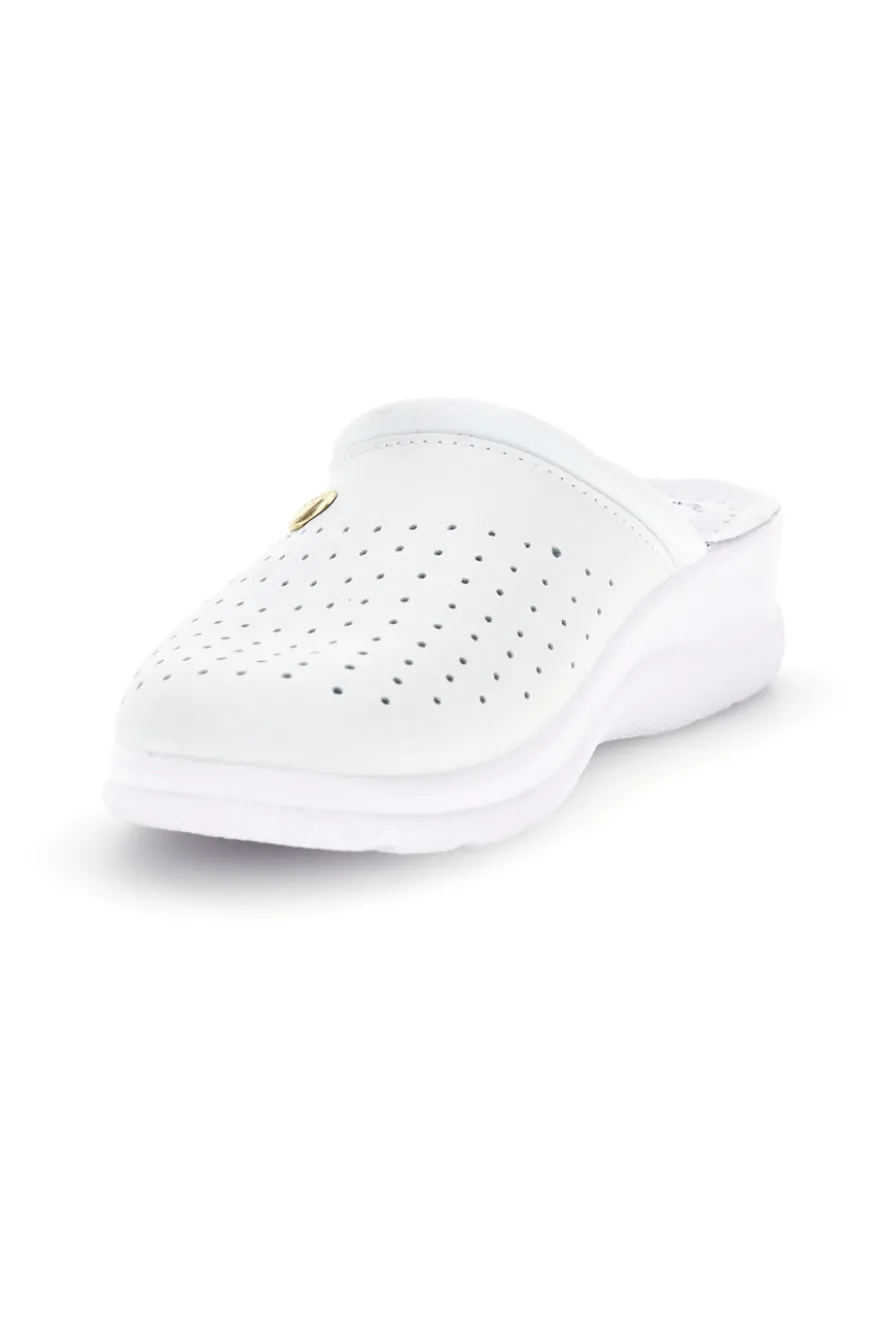 Ciabatta bianca professionale con sottopiede in pelle Best Medical 2883