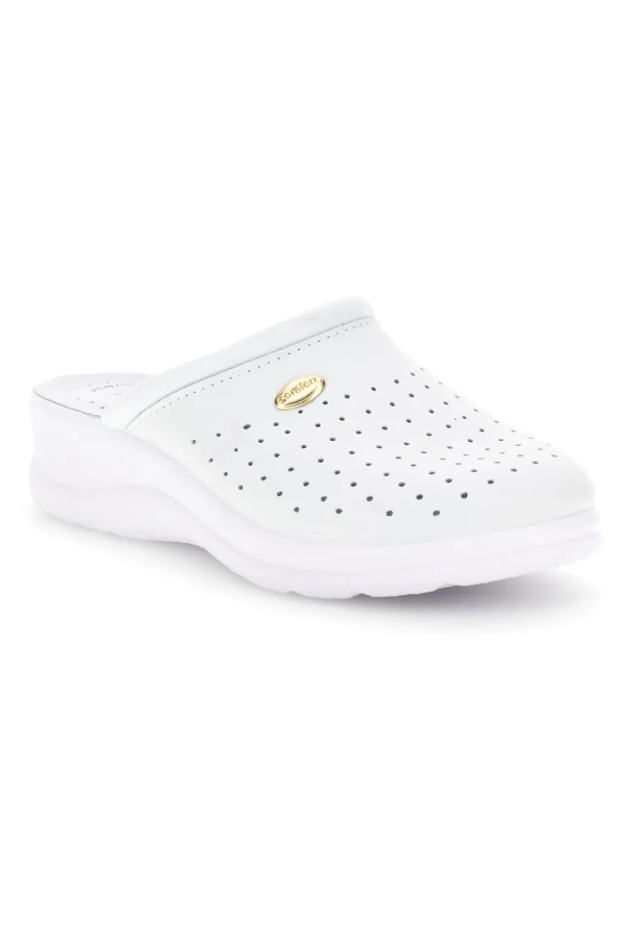 Ciabatta bianca professionale con sottopiede in pelle Best Medical 2883