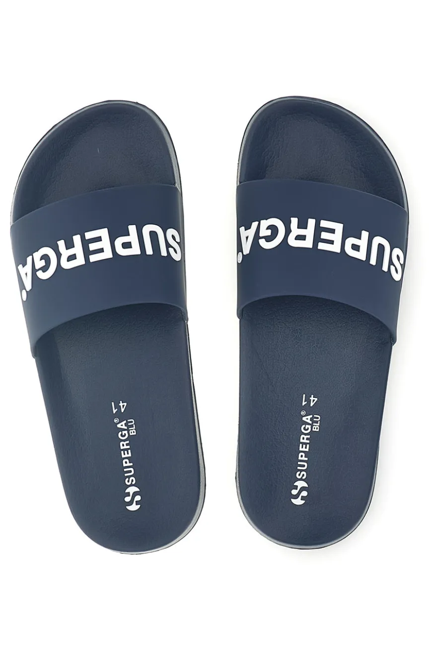 Ciabatta blu con logo Superga S24U433