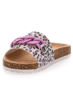 Ciabatta Leopardata rosa e bianca PITT KIDS 14400