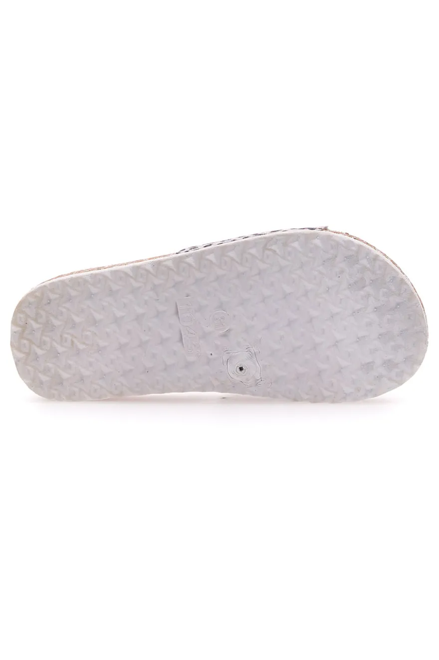 Ciabatta Leopardata rosa e bianca PITT KIDS 14400