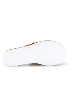 Ciabatta marrone con catena decorativa Prima riga M205