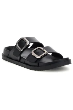 Ciabatta nera con doppia fibbia Superga S87Y832