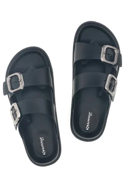 Ciabatta nera con doppia fibbia Superga S87Y832