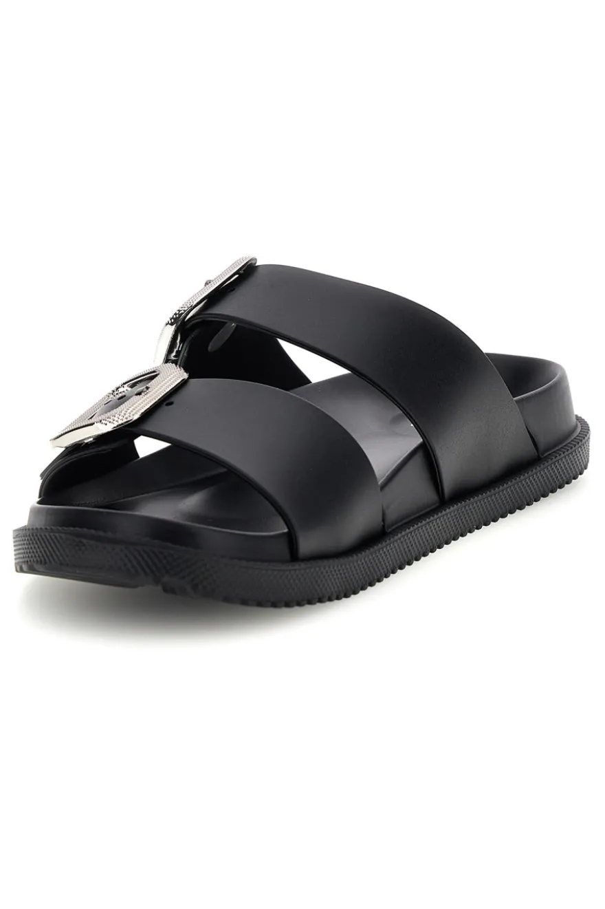 Ciabatta nera con doppia fibbia Superga S87Y832