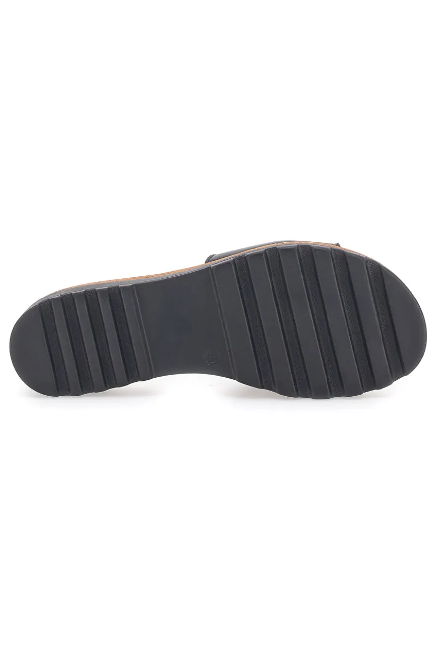 Ciabatta Nera con Fascia in Pelle e Catena Decorativa PITTARELLO 333170811