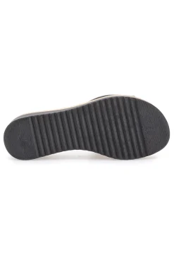 Ciabatta Nera con Fascia in Pelle e Platform Effetto Sughero PITTARELLO LOVE 34567409