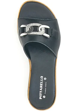 Ciabatta Nera con Fascia in Pelle e Platform Effetto Sughero PITTARELLO LOVE 34567409