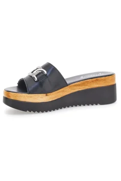 Ciabatta Nera con Fascia in Pelle e Platform Effetto Sughero PITTARELLO LOVE 34567409
