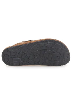 Ciabatte animalier con fibbia in vera pelle Tierra 335A013PR