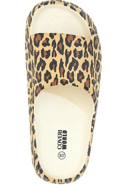 Ciabatte animalier leopardate suola comfort COVERI 24311