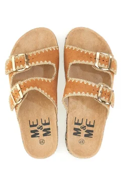 Ciabatte Arancioni con doppia fibbia e suola corda Me & Me 14184
