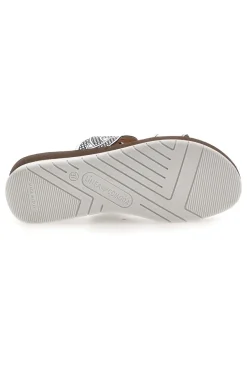 Ciabatte argento con intreccio glitter e plantare comfort Linea Comoda 8009