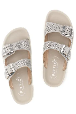 Ciabatte Argento Strass E Fibbie Fly flot 90770169KZ